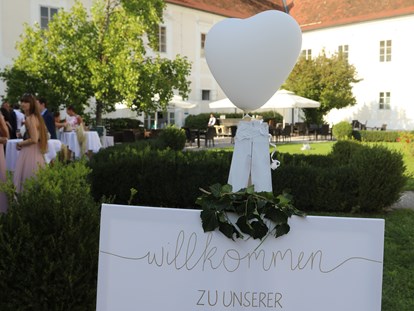 Hochzeit - Candybar: Sweettable - Wilhering - Herzlich Willkommen - Schloss Events Enns