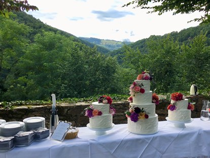 Hochzeit - Hochzeitsessen: À la carte - Thermenland Steiermark - Ausblick vom Rosengarten - Gartenschloss Herberstein