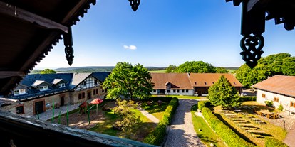 Hochzeit - Parkplatz: kostenlos - Rudolstadt - Balkon Ferienzimmer 8 - Ferienhof Domäne Groschwitz 