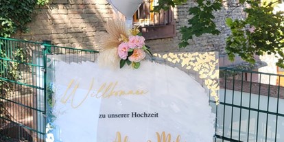 Hochzeit - Herbsthochzeit - Walldorf (Rhein-Neckar-Kreis) - Willkommensschild  - Wanderheim Germersheim