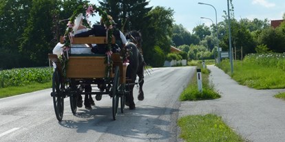 Hochzeit - barrierefreie Location - Lanzenkirchen - Mit der Kutsche in die Kirche - Michlhof in Lanzenkirchen