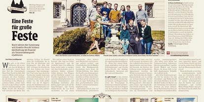 Hochzeit - Geeignet für: Firmenweihnachtsfeier - Kärnten - Eine Feste für große Feste - Artikel der Kleinen Zeitung - Reportage "Aufgeschlossen" - Schloss Greifenburg