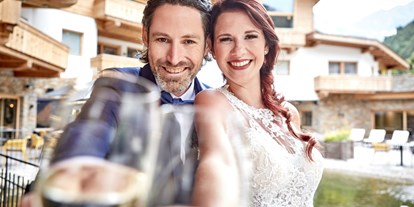 Hochzeit - Hochzeitsessen: 5-Gänge Hochzeitsmenü - Tiroler Oberland - Zeremonie am Innenhof - das Chaletdorf - Pitztal