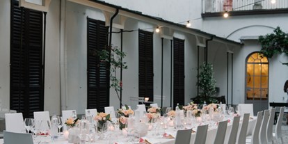 Hochzeit - Trauung im Freien - Italien - Der Innenhof mit Blick auf den privaten Garten ist im Sommer ideal für einen Aperitif oder ein Essen im Freien. - Villa Piceni