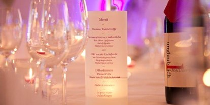 Hochzeit - Weinkeller - Bad Ischl - Bild Speisekarte - Schlosshotel Mondsee