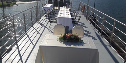 Hochzeit - externes Catering - Strobl - Dekovariante am Sonnendeck - Mondsee Schifffahrt Hemetsberger