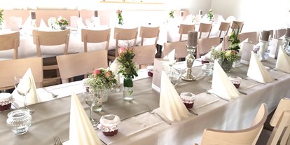 Hochzeit - barrierefreie Location - Stutensee - Der große Festsaal des Bischoff's Landrestaurant bietet Platz für 75 bis 120 Hochzeitsgäste. - Bischoff's Landrestaurant