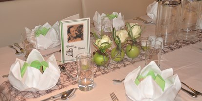 Hochzeit - Personenanzahl - Schladming - Die Tischdeko richtet sich ganz nach eurem Geschmack. - Kesselgrubs Ferienwelt