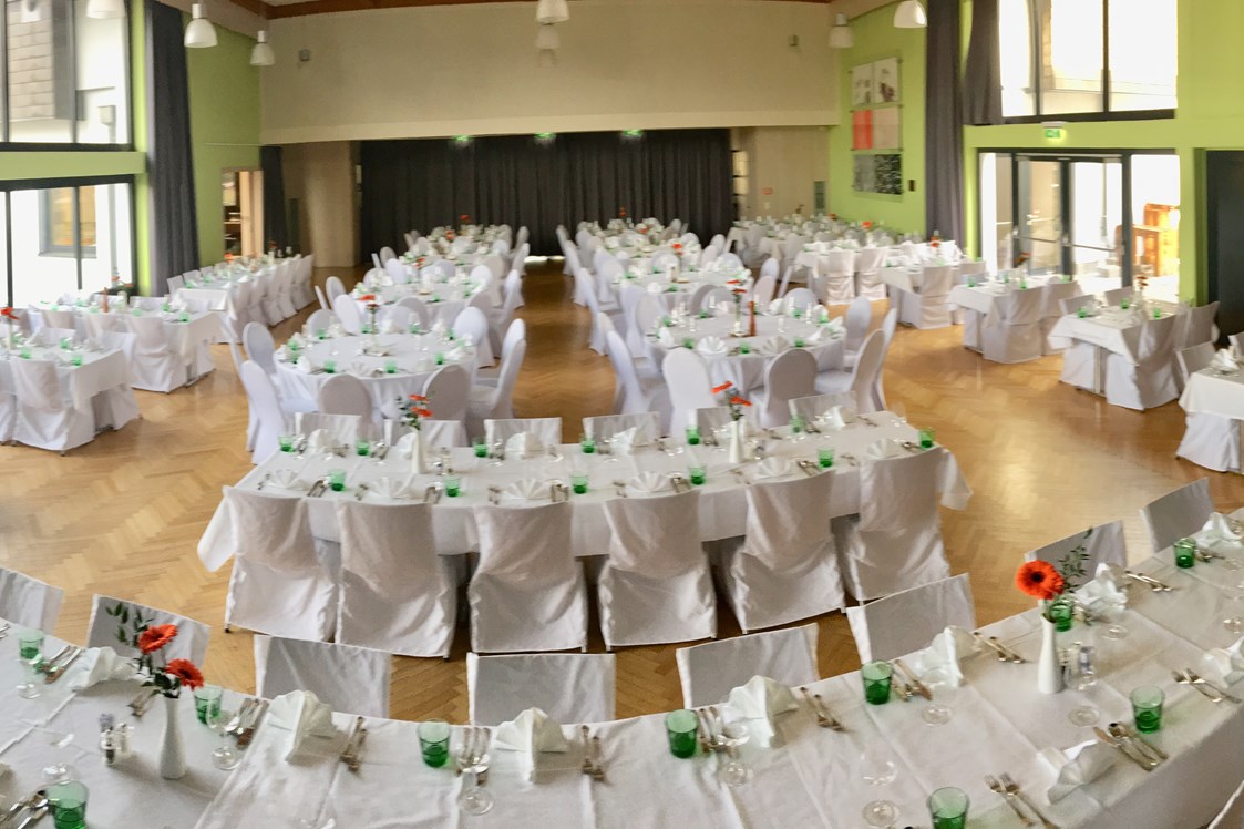 Hochzeit: Großer Saal - gedeckt für 200 Gäste - Donauhof Zwentendorf