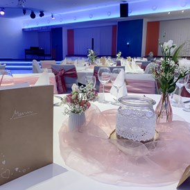 Hochzeit: Detail Tischdeko, rosa, nach Kundenwusch, Mittel-BAR - Mittel-BAR Schönheide