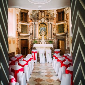 Hochzeit: In der angrenzenden Kapelle kann eine kirchliche Trauung abgehalten werden. - Schloss Wasserleonburg