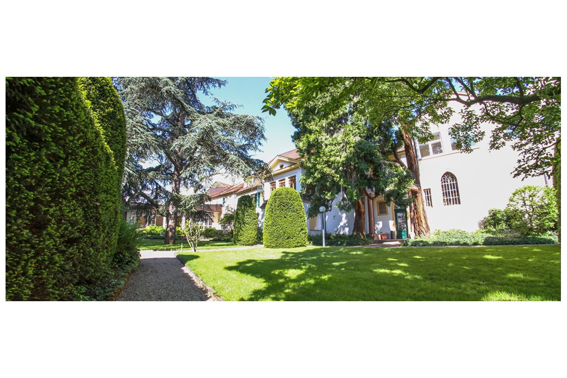 Hochzeit: Der direkt anschließende Schlosspark mit über 250 Jahre alten Bäumen steht für Empfänge und Feiern im Freien zur Verfügung - Palais Schloss Wachenheim