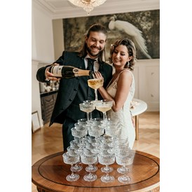 Hochzeit: Champagnerpyramide  - Schloss Falkenhorst