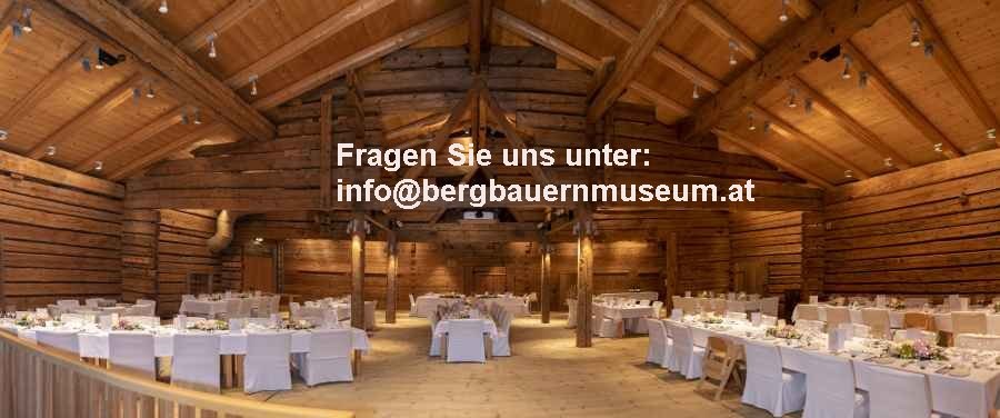 Bergbauernmuseum z'Bach Angaben zu den Festsälen Museum's Tenn