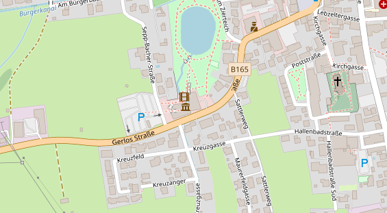 Hochzeitslocation auf Satellitenbild