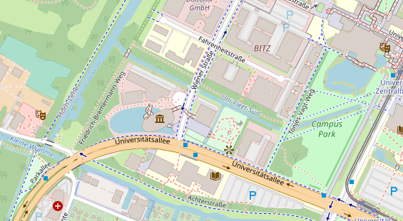 Hochzeitslocation auf Satellitenbild