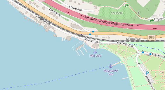 Hochzeitslocation auf Satellitenbild