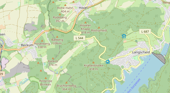 Hochzeitslocation auf Karte