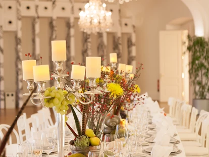 Hochzeit - Geeignet für: Firmenweihnachtsfeier - Pillichsdorf - Saal Maria Theresia mit einer Hochzeitstafel  - Schloss Schönbrunn Orangerie und Apothekertrakt 