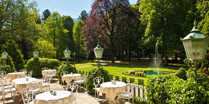 Hochzeit - Umgebung: im Park - Salzburg-Stadt (Salzburg) - Terrasse - Wyndham Grand Bad Reichenhall Axelmannstein