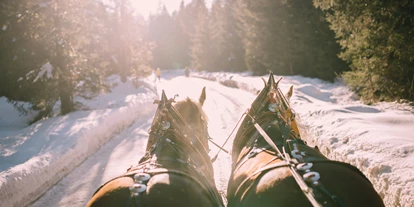 Mariage - Geeignet für: Firmenweihnachtsfeier - Garmisch-Partenkirchen - Mit der Pferdekutsche geht zur Hochzeitsfeier ins Waldgasthaus Triendlsäge. - Waldgasthaus Triendlsäge