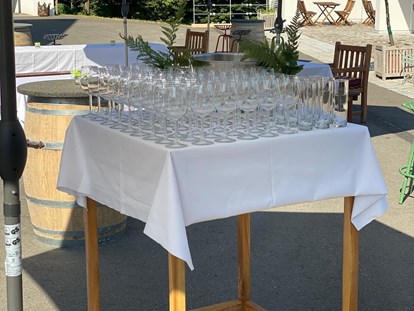 Hochzeit - Umgebung: am Land - Steiermark - Sektempfang im Hof - Bioweingut Bleyweis