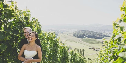 Nozze - Hochzeitsessen: 5-Gänge Hochzeitsmenü - Austria - Dank der erhöhten Lage, hat man einen herrlichen Weitblick über die Weinberge der Südsteiermark. - Weingartenhotel Harkamp