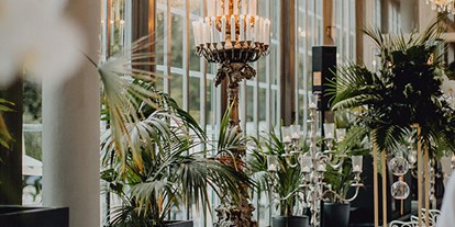 Hochzeit - Geeignet für: Vernissage oder Empfang - Kranzberg - Hochzeit im Schlosscafé im Palmenhaus, München - Schlosscafe im Palmenhaus
