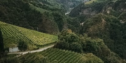 Hochzeit - Umgebung: in den Bergen - Lana (Trentino-Südtirol) -   Blick vom Frühstücksraum nach Bozen - Schloss Wangen Bellermont
