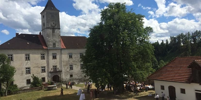 Hochzeit - Art der Location: im Freien - Kalköfen - Der Schlosshof - viel Platz für's Feiern - Schloss Eschelberg