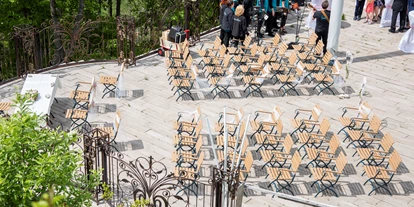 Hochzeit - Geeignet für: Produktpräsentation - St. Georgen (Emmersdorf an der Donau) - Enziana-Terrasse, vorbereitet für eine standesamtliche Trauung - Burg Plankenstein
