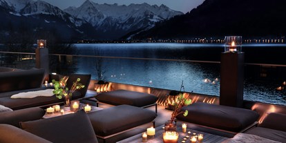Hochzeit - interne Bewirtung - Zell am See - Die Lounge-Terrasse des Bellevue mit Blick auf den Zeller See. - Seehotel Bellevue****s