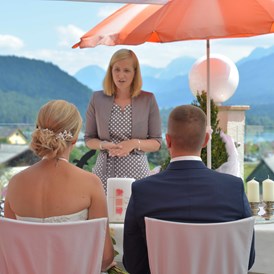 Hochzeit: standesamtliche Trauung auf unserer Aussichtsterrasse - Hotel Pension Melcher