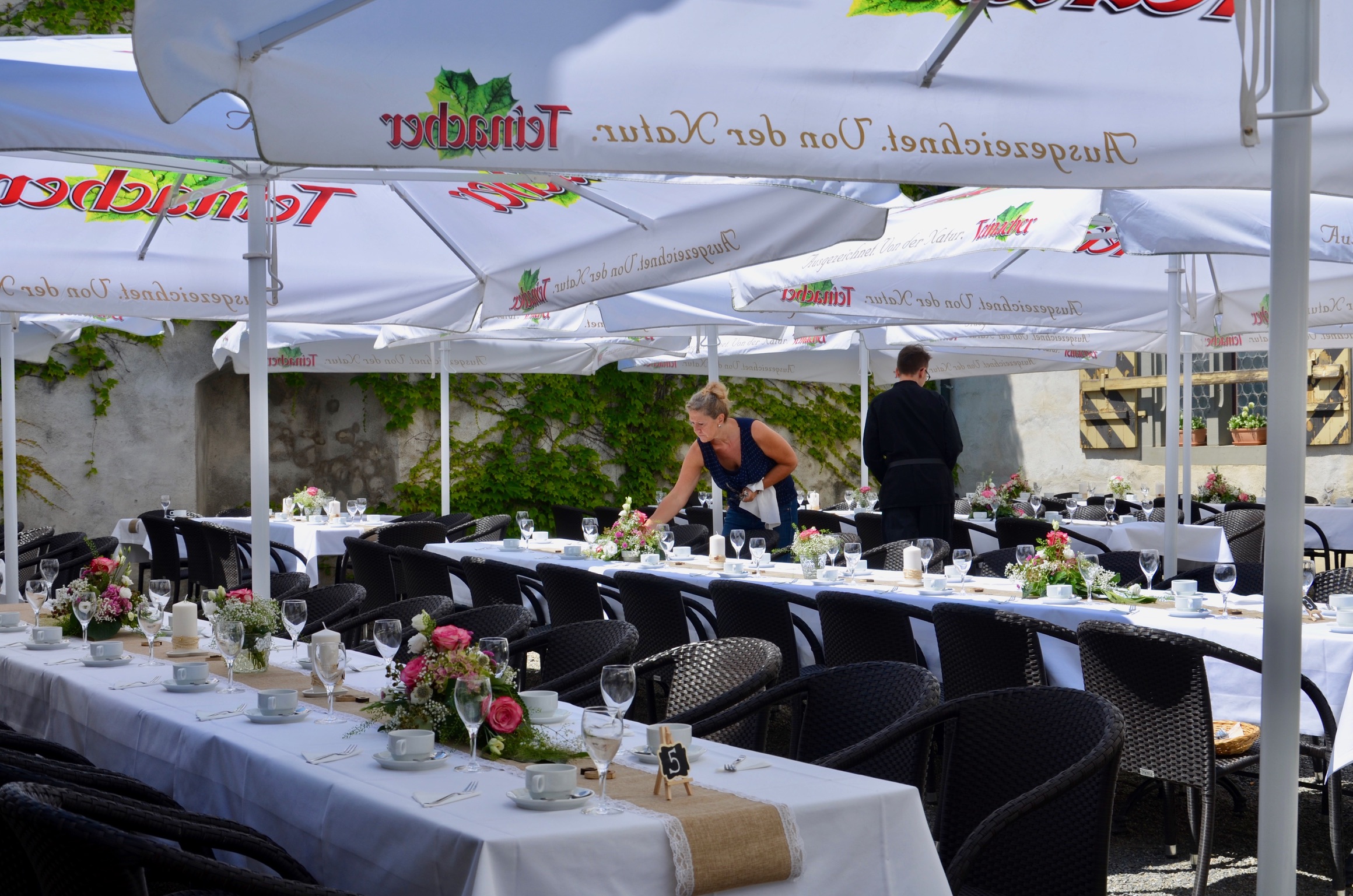 Schloss Waldburg Informatie over de balzalen Binnenplaats van het kasteel