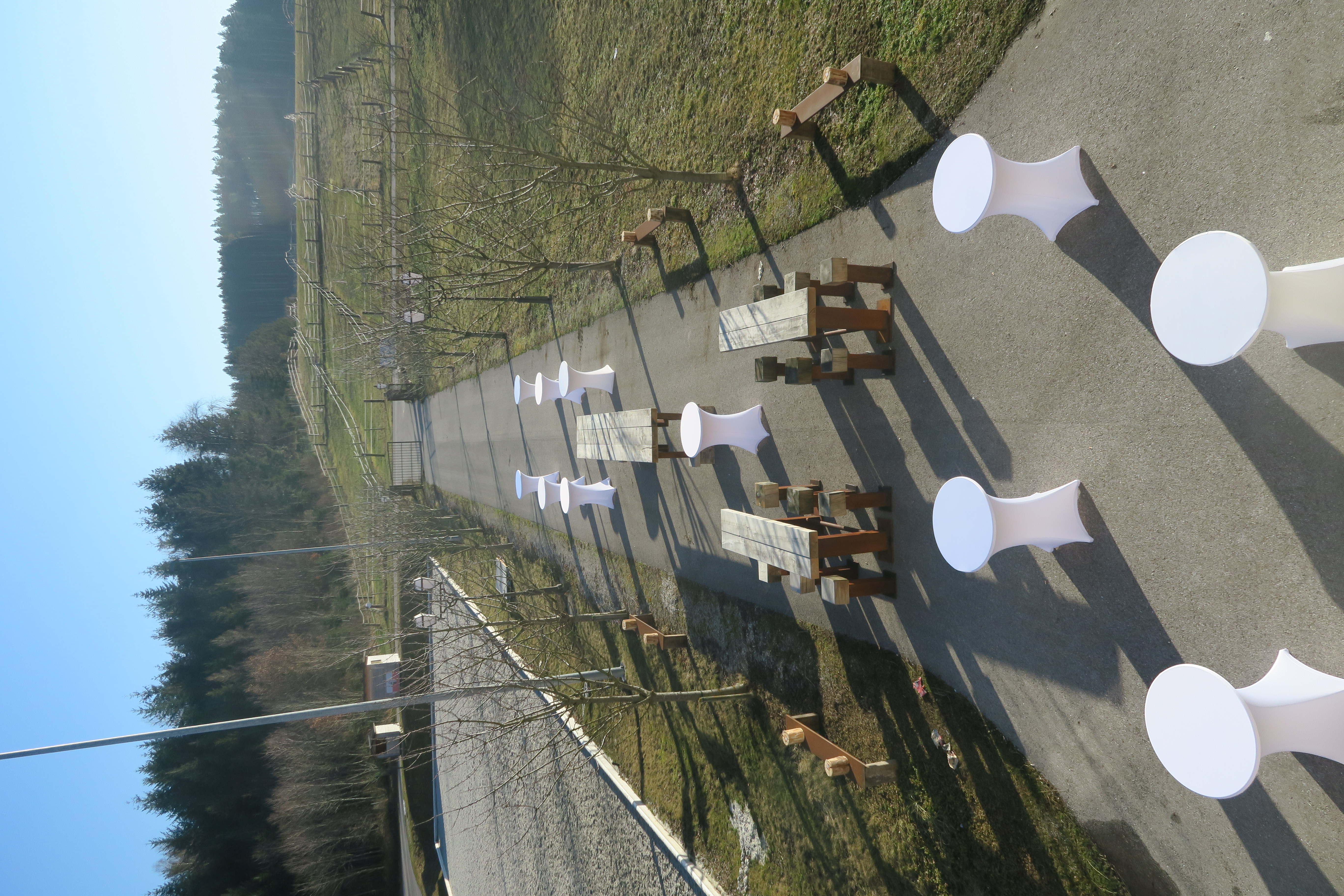 Hochzeitslocation: Außenbereich mit Sektempfang - Festsaal Doppelgraben