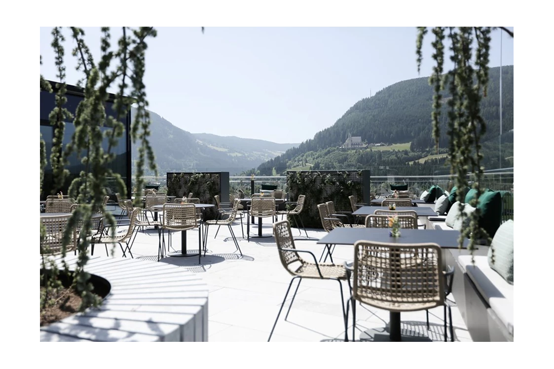 Hochzeit: Dachterrasse - eignet sich sehr gut für Sektempfang - Goldader - Alpine Kulinarik