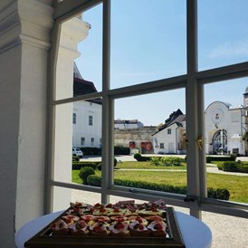 Hochzeit: Mittagsagape belegte Brötchen bevor es weiter zur kirchlichen Trauung geht - Schloss Events Enns