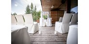 Hochzeit - PLZ 6100 (Österreich) - Unser Außenbereich ist beliebt für eine Trauung im Freien, die Agape und den Empfang. - Lizum 1600 - Ihre Hochzeitslocation