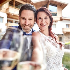 Hochzeit: Zeremonie am Innenhof - das Chaletdorf - Pitztal