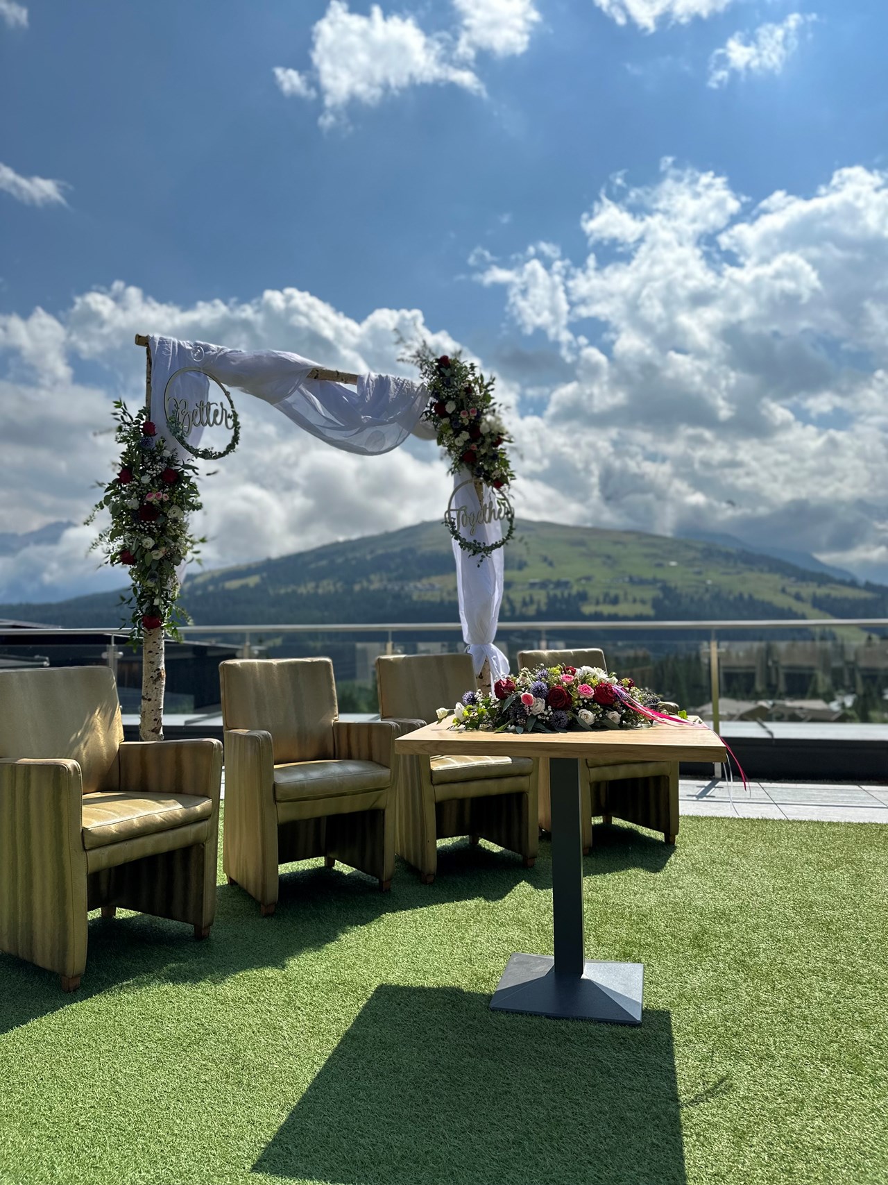 MY ALPENWELT Resort****SUPERIOR Information about the banquet halls Roof terrace of the FelsenBAD&SPA