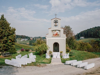 Mariage - Bezirk Leibnitz - Auch eine kleine Kapelle steht euch für eine Trauung im Freien am Hirschmugl am Seggauberg zur Verfügung. - Hirschmugl - Domaene am Seggauberg