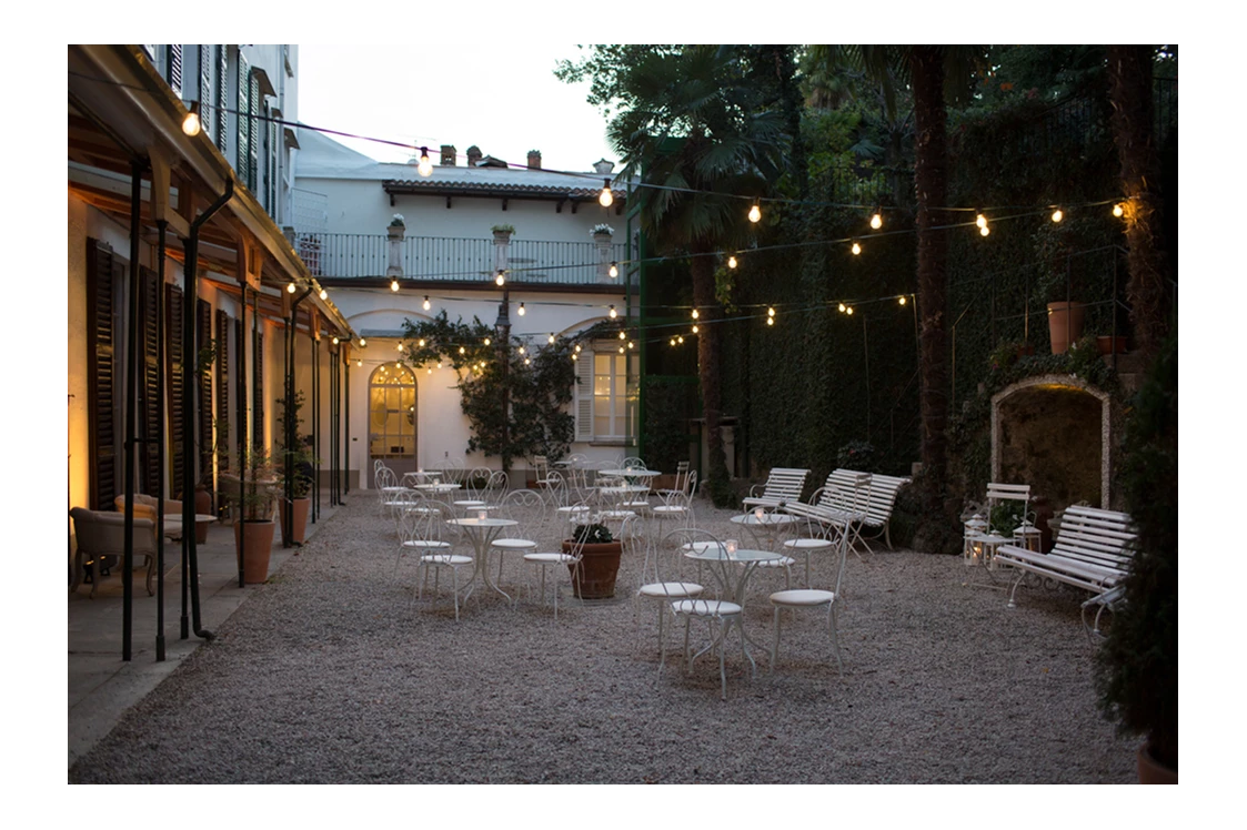 Hochzeit: Der Innenhof bei Sonnenuntergang. - Villa Piceni