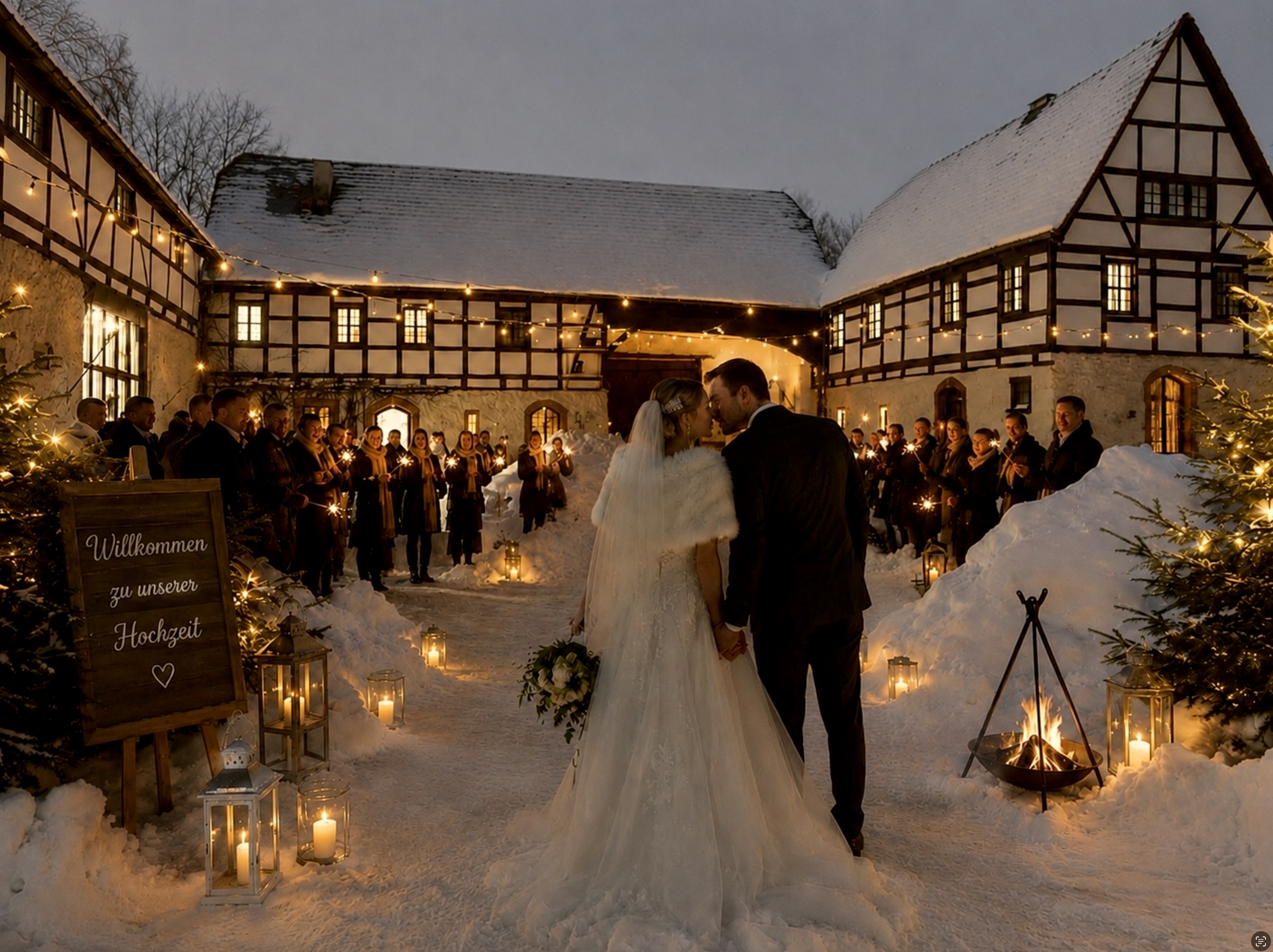 Hochzeitslocation: Winterhochzeit Denkmalschmiede Höfgen - Denkmalschmiede Höfgen