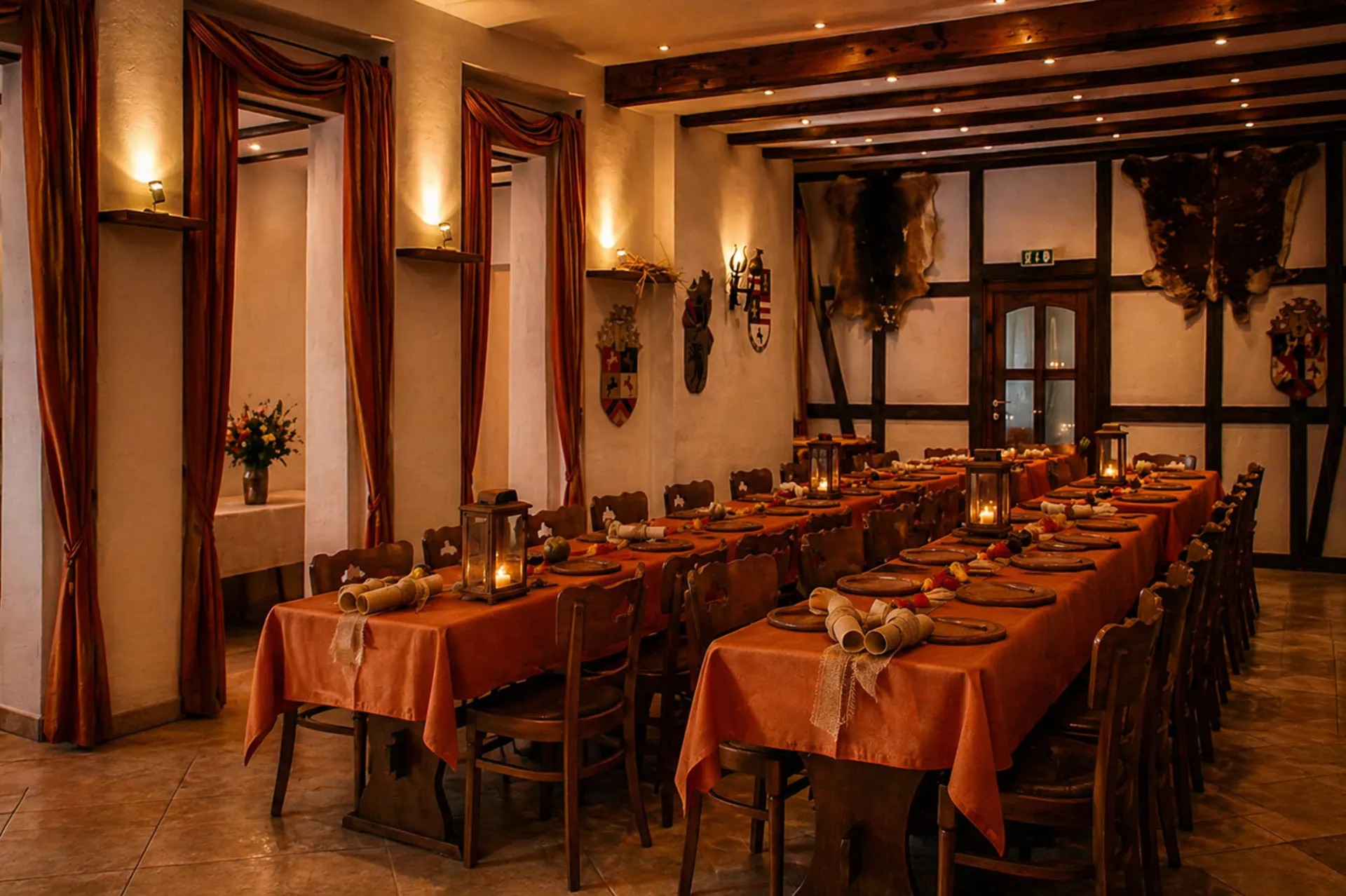 Hochzeit - Essen - Festlich gedeckter Hochzeitssaal für unvergessliche Feiern im Burghotel Volmarstein.
 - Burghotel Volmarstein