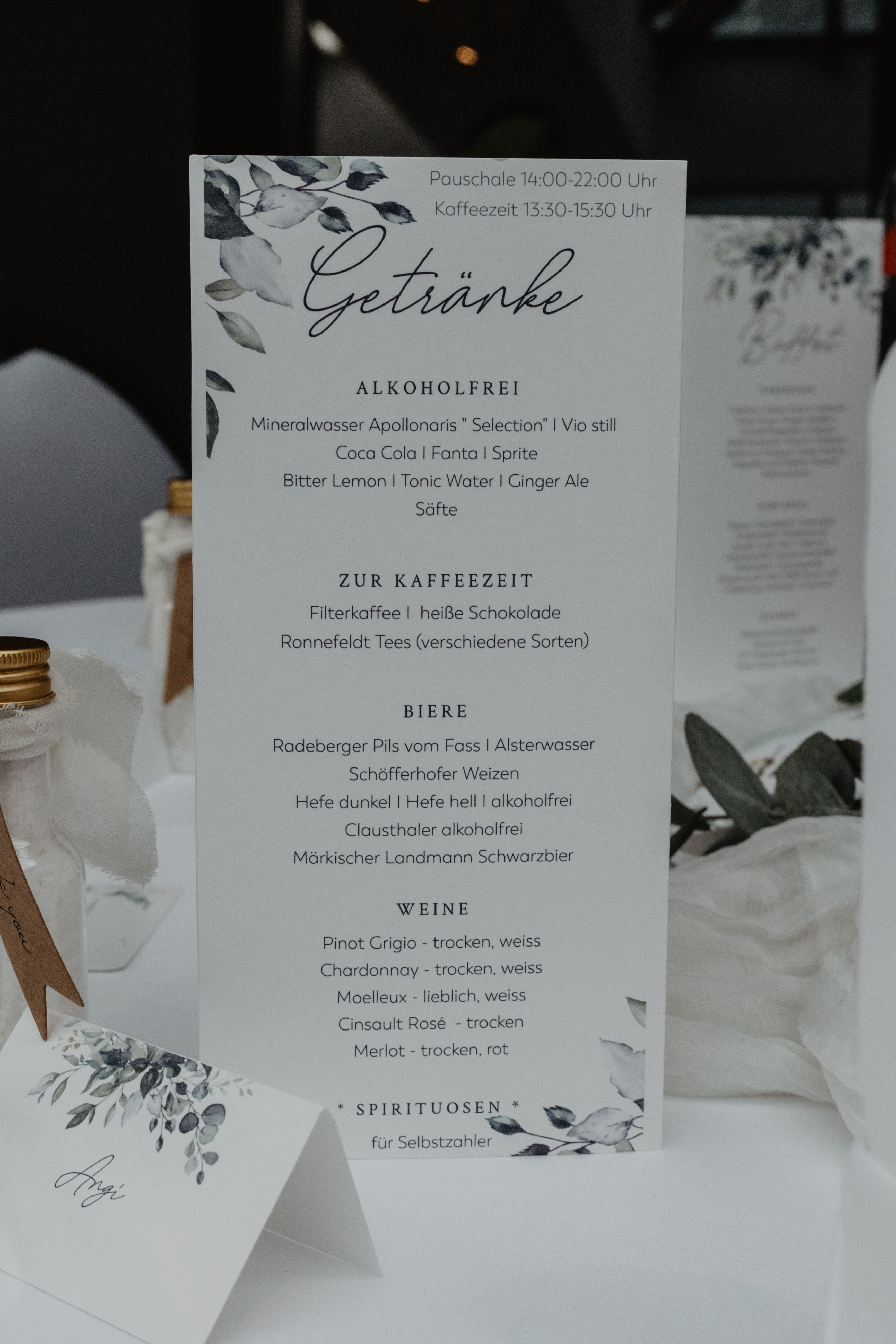 Hochzeitslocation: Menükarte - Van der Valk Hotel Berlin Brandenburg