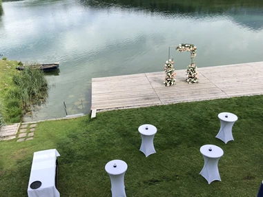 Hochzeitslocation: Prosecco-Empfang am See - Restaurant Fischerstube