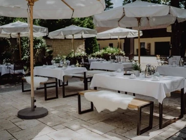 Hochzeitslocation: Gartenbereich für Kaffee und Kuchen - Birkenheide Eventlocation
