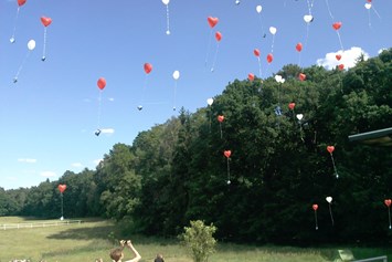 Hochzeit: Luftballons auf Wiese - Gut Sarnow - Hotel, Restaurant und Reitanlage