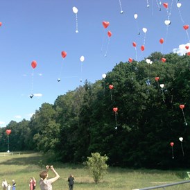 Hochzeit: Luftballons auf Wiese - Gut Sarnow - Hotel, Restaurant und Reitanlage