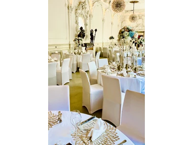 Hochzeitslocation: Wir arrangieren Ihr “Perfect Wedding“ – blumenreich, kitschig, elegant, farbenfroh oder dezent. Der Welcome, die Trauung im blühenden Garten, der Champagner-Empfang mit Foto-Session, das Hochzeitsessen als Festtafel an Banketttischen oder als lässiges Cocktail-Fest. Das Torten-Anschneiden und die ausgelassene Party mit DJ und Nachtjause nicht zu vergessen!  - VIENNABallhaus
